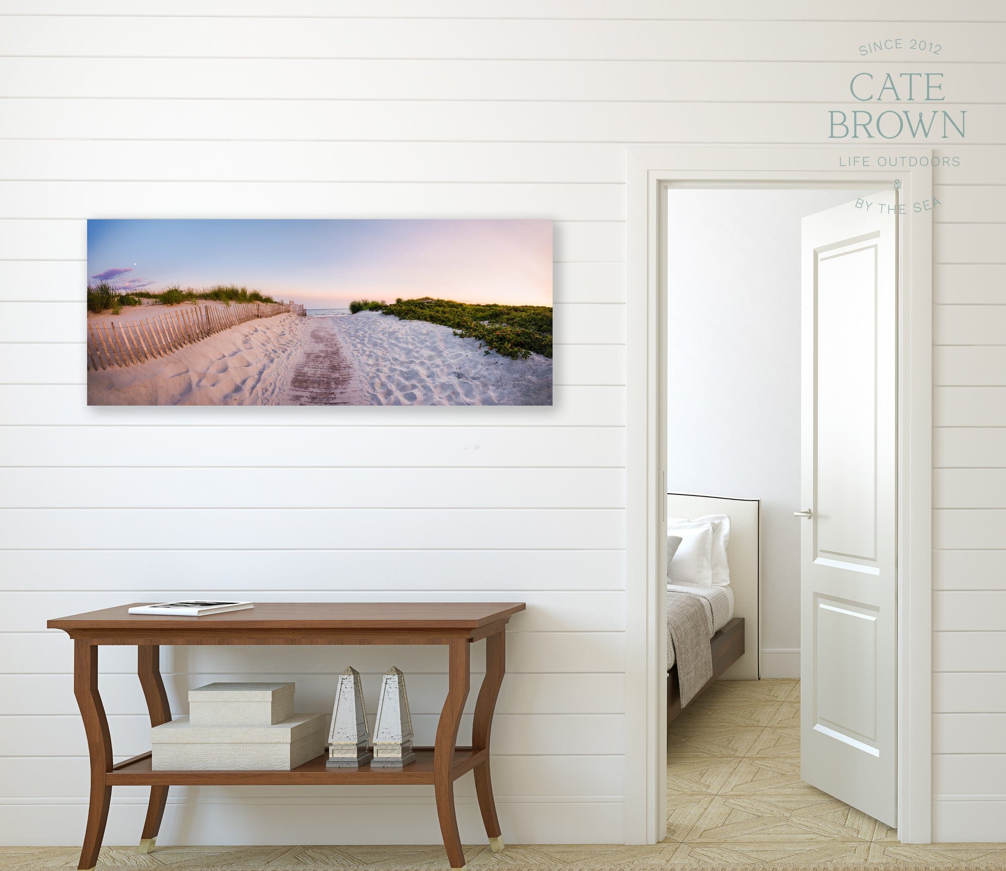 Cate Brown Photo Canvas / 12"x30" / None (Print Only) Second Beach at Dusk Panoramic  //  Landscape Photography Made to Order Ocean Fine Art