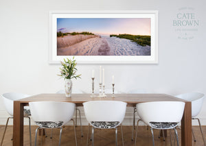 Cate Brown Photo Fine Art Print / 8"x20" / None (Print Only) Second Beach at Dusk Panoramic  //  Landscape Photography Made to Order Ocean Fine Art