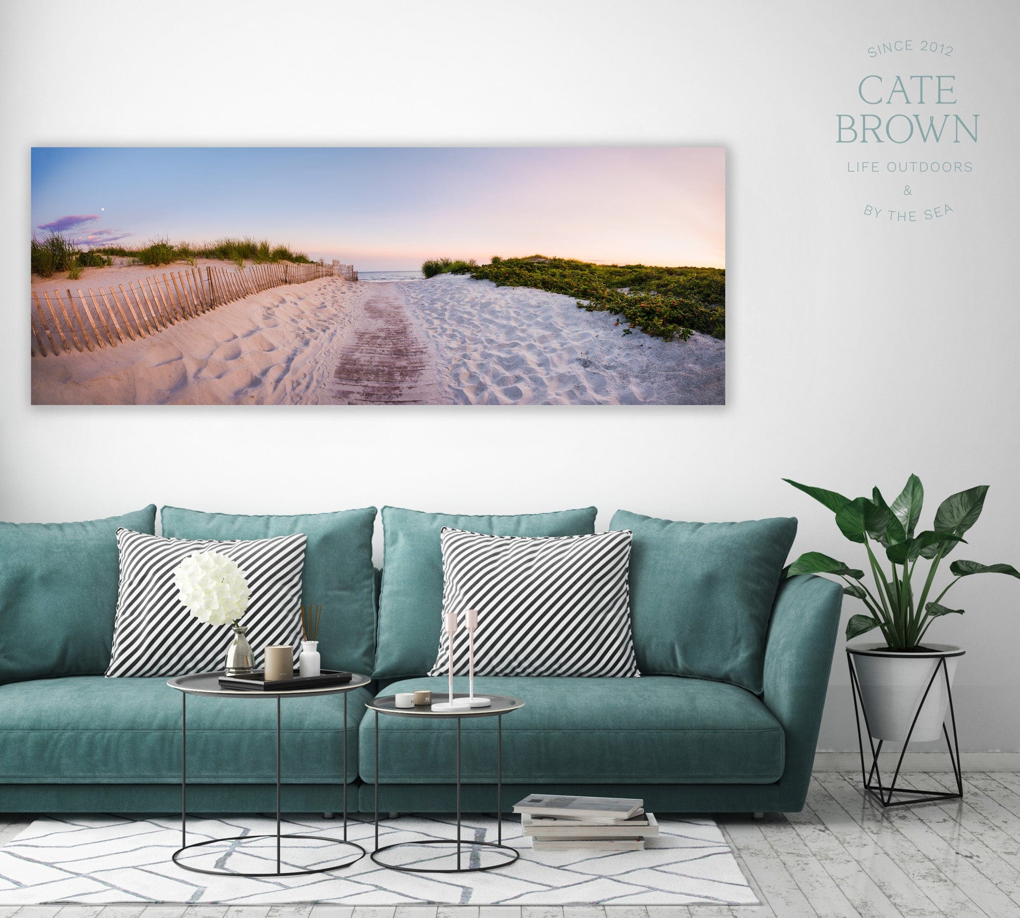 Cate Brown Photo Metal / 12"x30" / None (Print Only) Second Beach at Dusk Panoramic  //  Landscape Photography Made to Order Ocean Fine Art