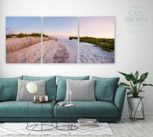 Cate Brown Photo Canvas Panels / 30"x75" / None (Print Only) Second Beach at Dusk Panoramic  //  Landscape Photography Made to Order Ocean Fine Art