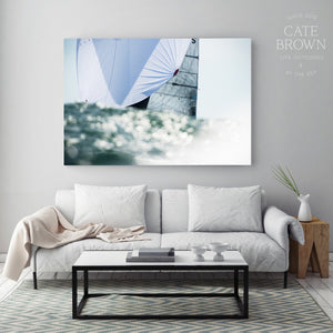 Cate Brown Photo Canvas / 16"x24" / None (Print Only) Silver Spinnaker  //  Nautical Photography Made to Order Ocean Fine Art