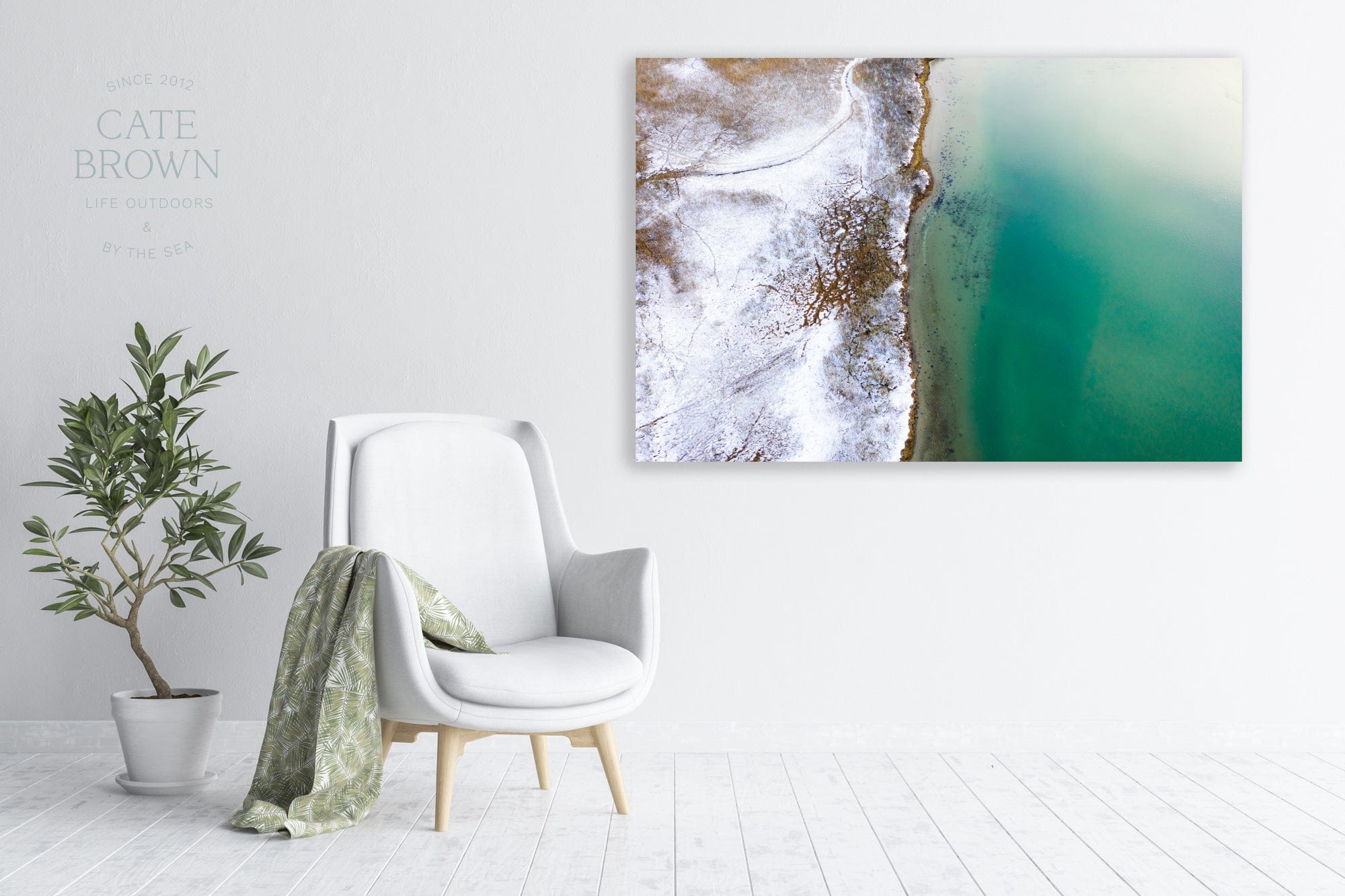 Cate Brown Photo Canvas / 16"x24" / None (Print Only) Snow & Sea #8  //  Aerial Photography Made to Order Ocean Fine Art