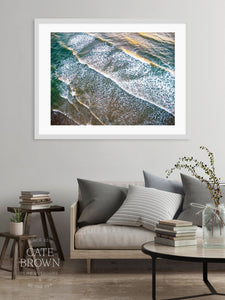 Cate Brown Photo Fine Art Print / 8"x12" / None (Print Only) Sunrise  //  Aerial Photography Made to Order Ocean Fine Art