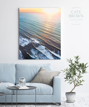 Cate Brown Photo Canvas / 16"x24" / None (Print Only) Sunrise #2  //  Aerial Photography Made to Order Ocean Fine Art