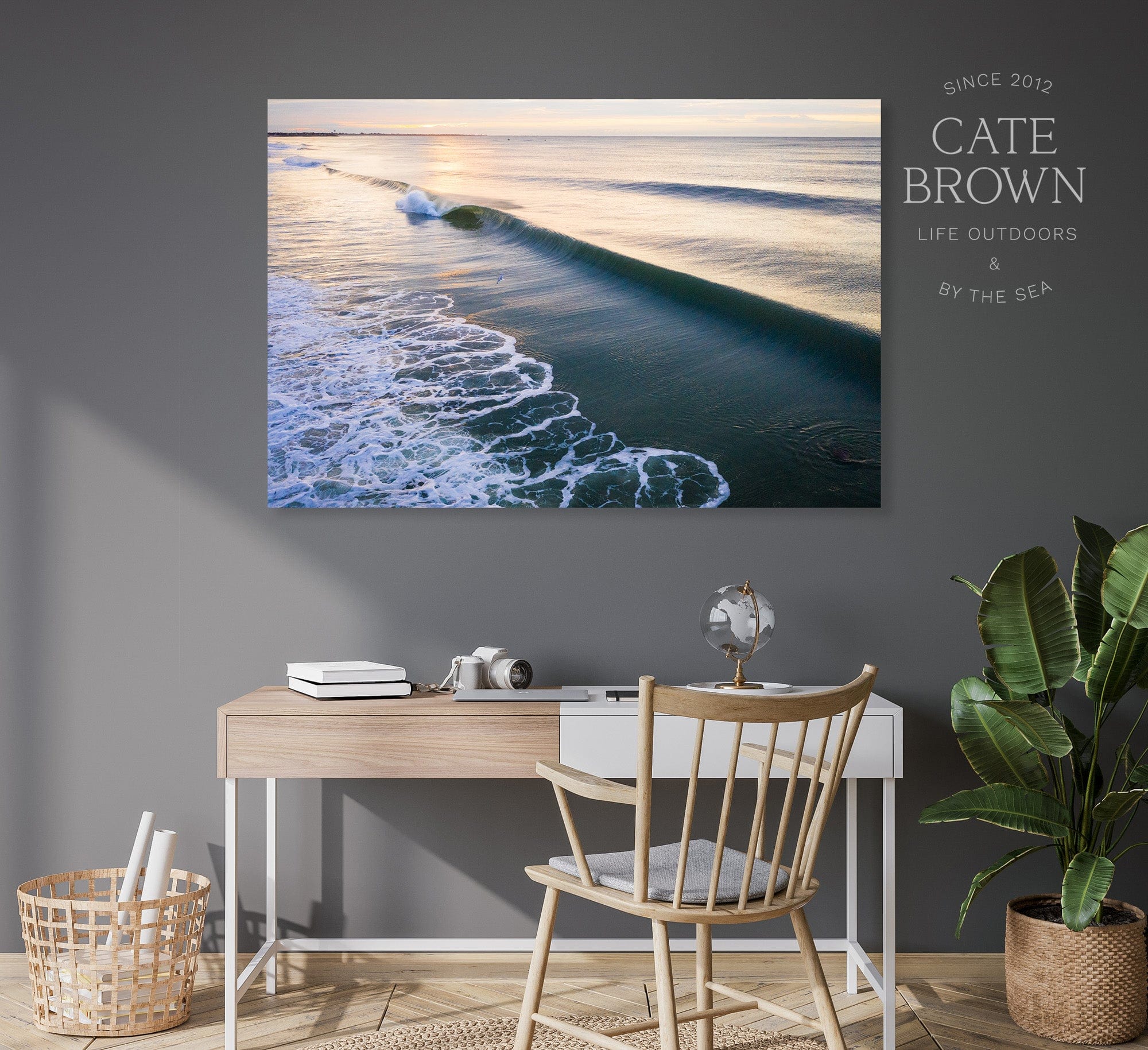 Cate Brown Photo Canvas / 16"x24" / None (Print Only) Sunrise Surf  //  Aerial Photography Made to Order Ocean Fine Art
