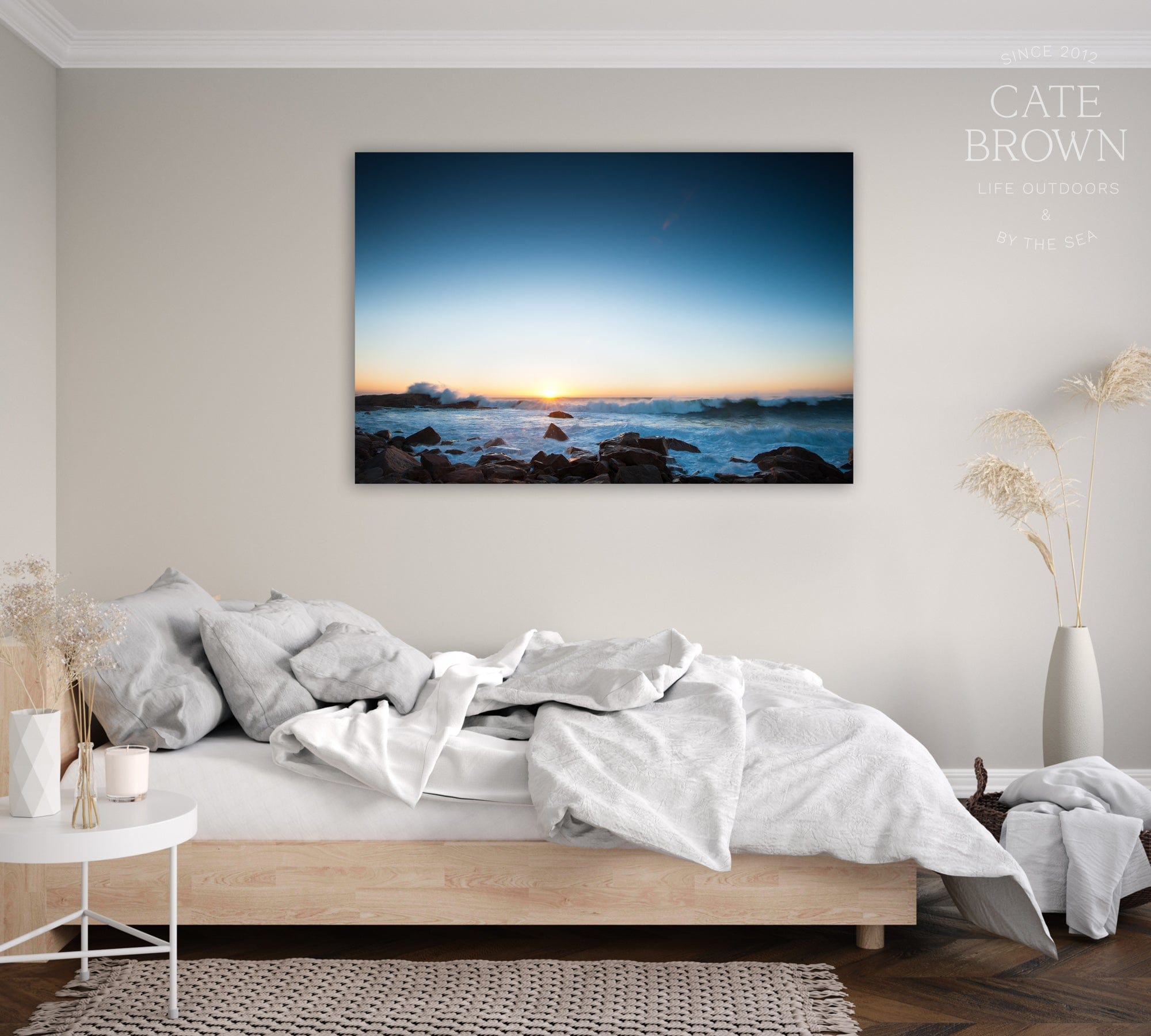 Cate Brown Photo Canvas / 16"x24" / None (Print Only) Sunrise Over Hazard Rock  //  Seascape Photography Made to Order Ocean Fine Art