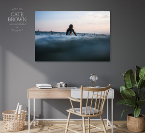 Cate Brown Photo Canvas / 16"x24" / None (Print Only) Sunset Lineup for Chris  //  Surf Photography Made to Order Ocean Fine Art