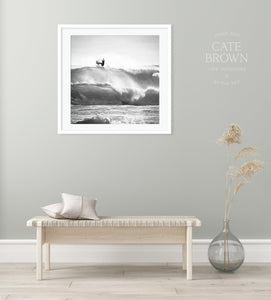 Cate Brown Photo Fine Art Print / 8"x8" / None (Print Only) Surfer #4 in Silver  //  Surf Photography Made to Order Ocean Fine Art