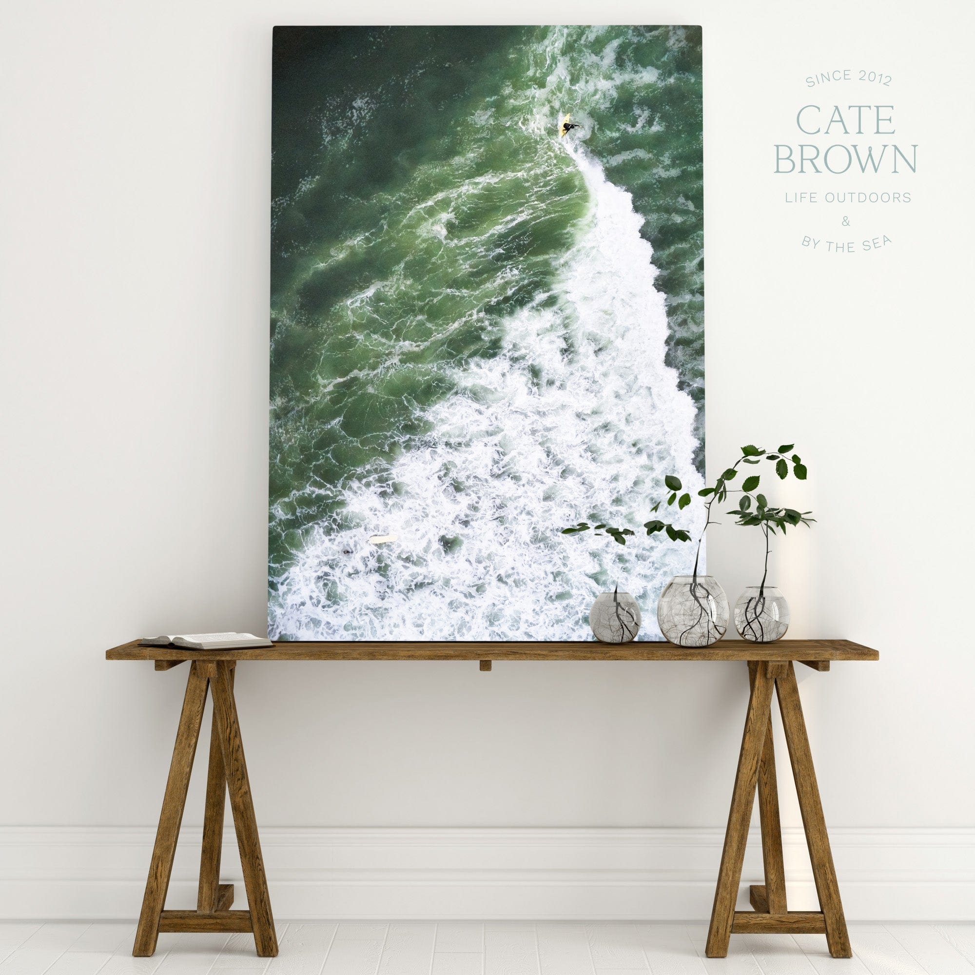 Cate Brown Photo Canvas / 16"x24" / None (Print Only) Surfing Florence  //  Aerial Photography Made to Order Ocean Fine Art