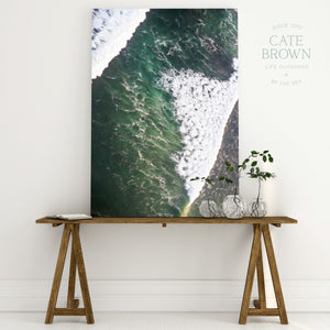 Cate Brown Photo Canvas / 16"x24" / None (Print Only) Surfing Jose  //  Aerial Photography Made to Order Ocean Fine Art