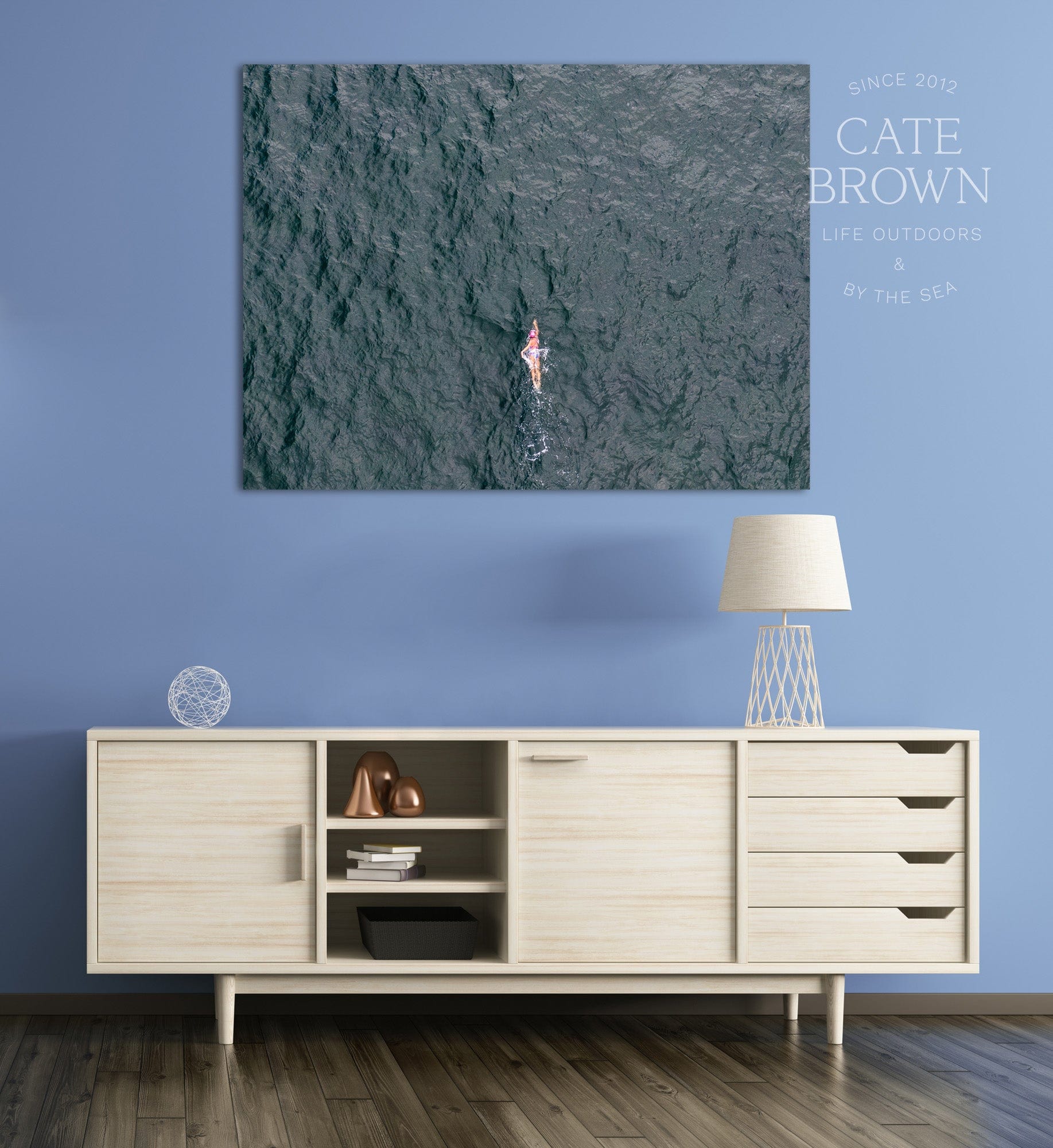 Cate Brown Photo Canvas / 16"x24" / None (Print Only) Swim On  //  Aerial Photography Made to Order Ocean Fine Art