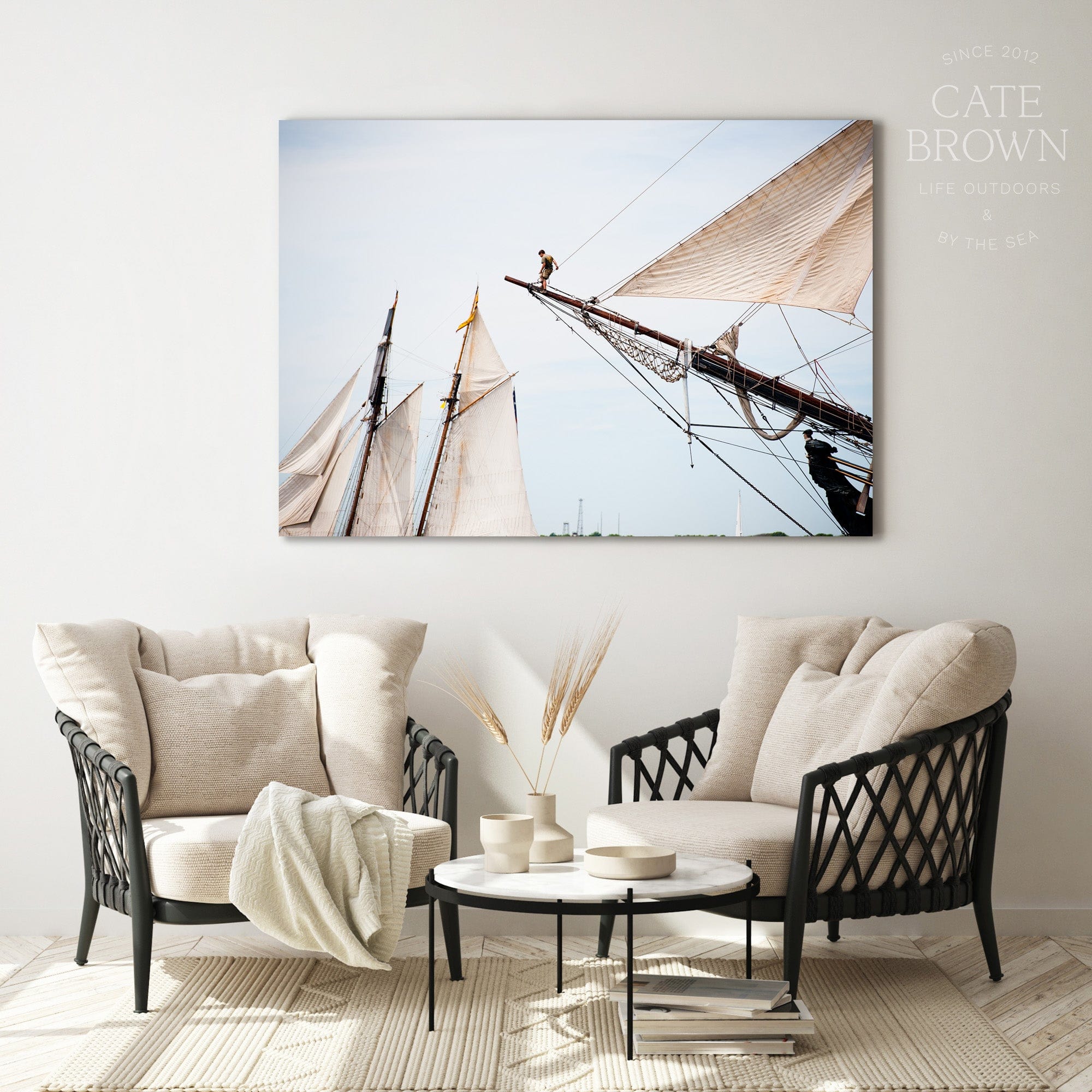 Cate Brown Photo Canvas / 16"x24" / None (Print Only) Tall Ships Rigging  //  Nautical Photography Made to Order Ocean Fine Art