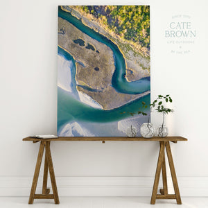 Cate Brown Photo Canvas / 16"x24" / None (Print Only) Narrows #1  //  Aerial Photography Made to Order Ocean Fine Art