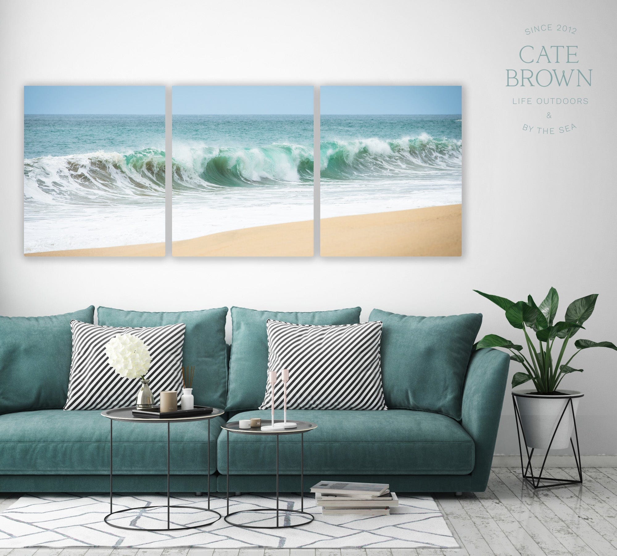 Cate Brown Photo Canvas Panels / 30"x75" / None (Print Only) Tinaja Wave Panoramic  //  Seascape Photography Made to Order Ocean Fine Art