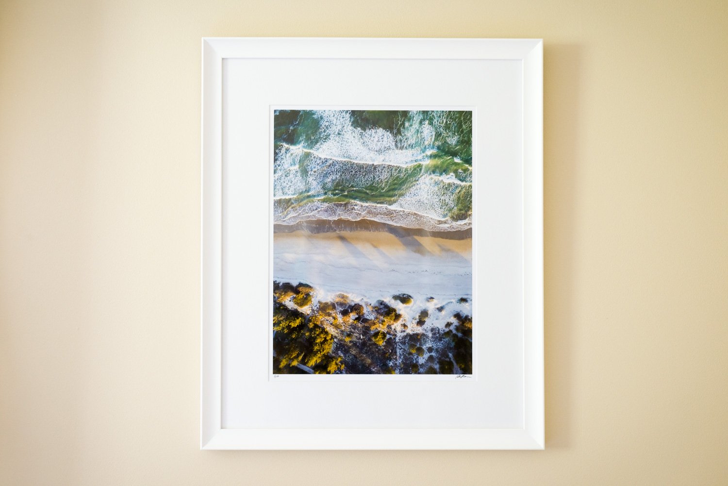 Cate Brown Photo Narragansett Aerial #1 // Framed Fine Art 20x26" // Limited Edition 1 of 150 Available Inventory Ocean Fine Art