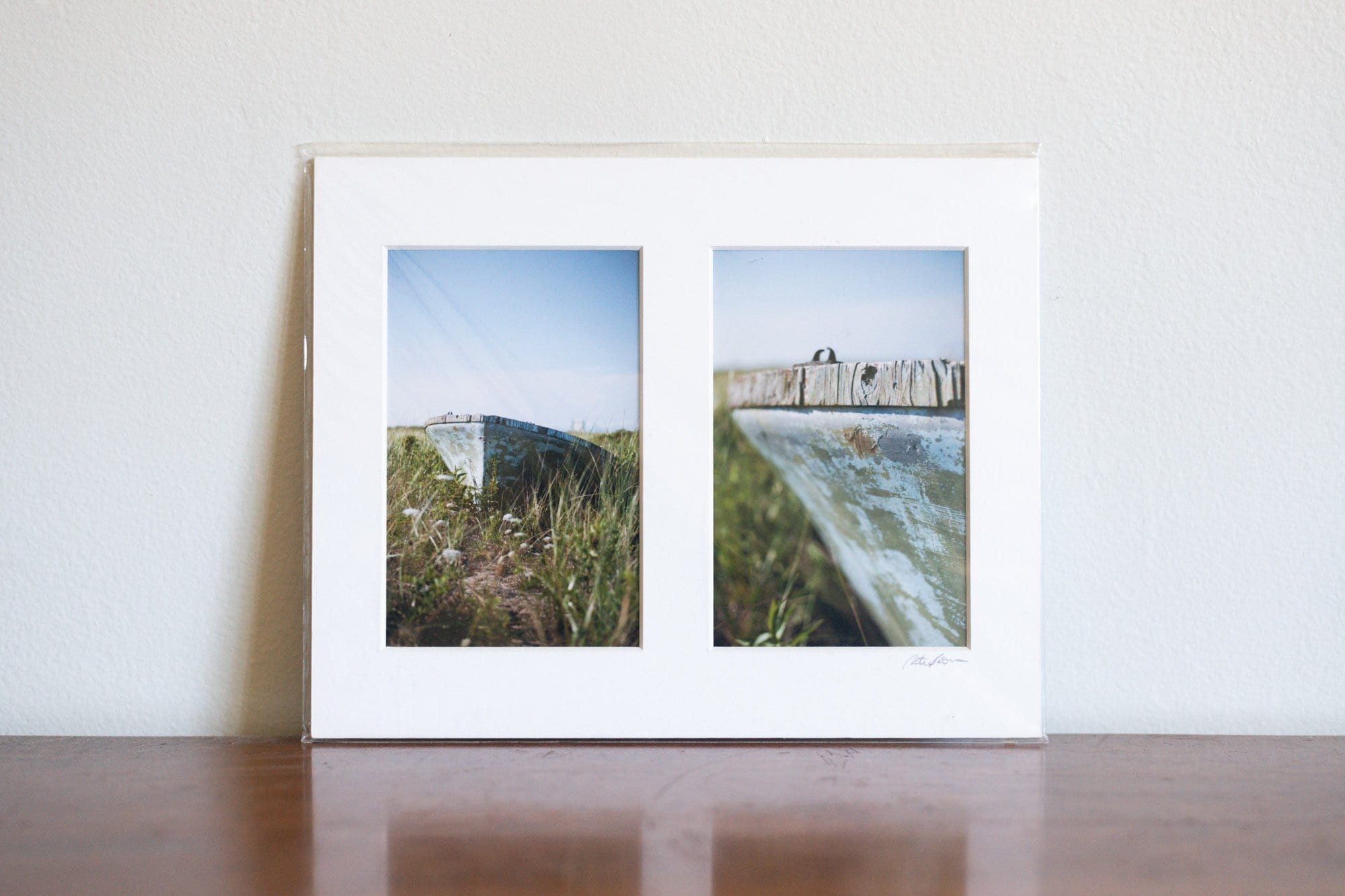 Cate Brown Photo Washed Up Diptych #2 // Matted Mini Print 8x10" Available Inventory Ocean Fine Art