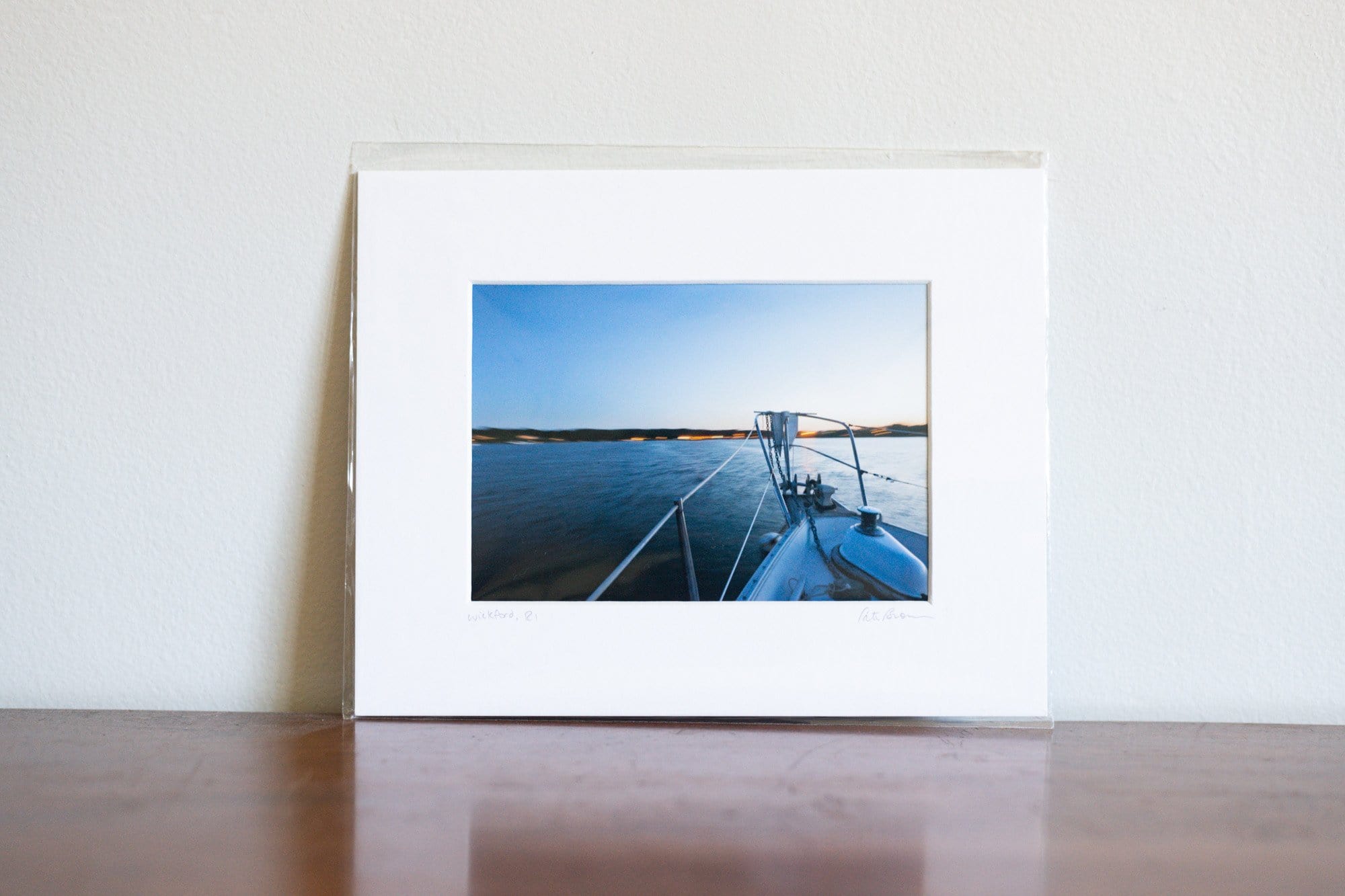 Cate Brown Photo Moored at Dusk // Matted Mini Print 8x10" Available Inventory Ocean Fine Art