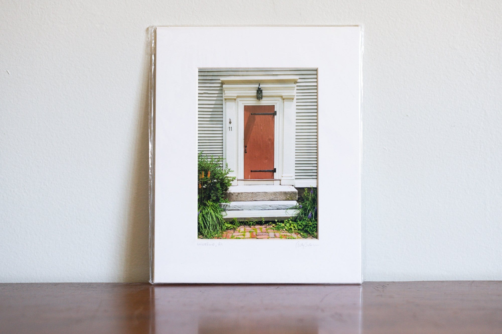 Cate Brown Photo Red Door Wickford Doors in Summer // Matted Mini Print 8x10" Available Inventory Ocean Fine Art