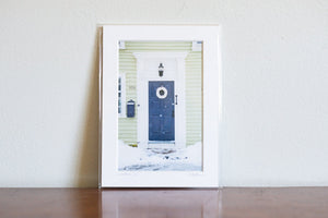 Cate Brown Photo Winter -- Purple Door Wickford Doors // Matted Mini Print 5x7" Available Inventory Ocean Fine Art