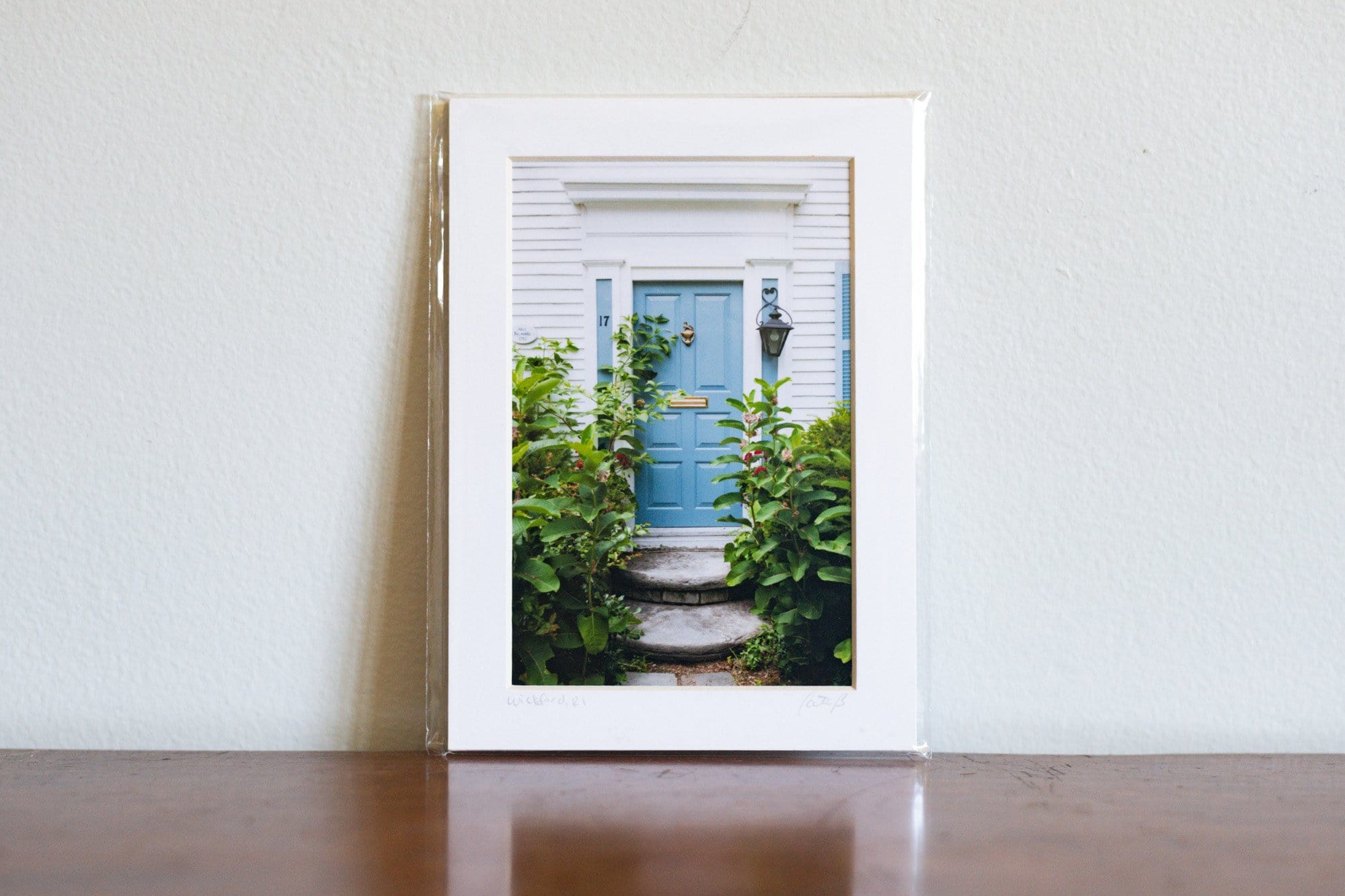 Cate Brown Photo Summer -- Blue Door Wickford Doors // Matted Mini Print 5x7" Available Inventory Ocean Fine Art