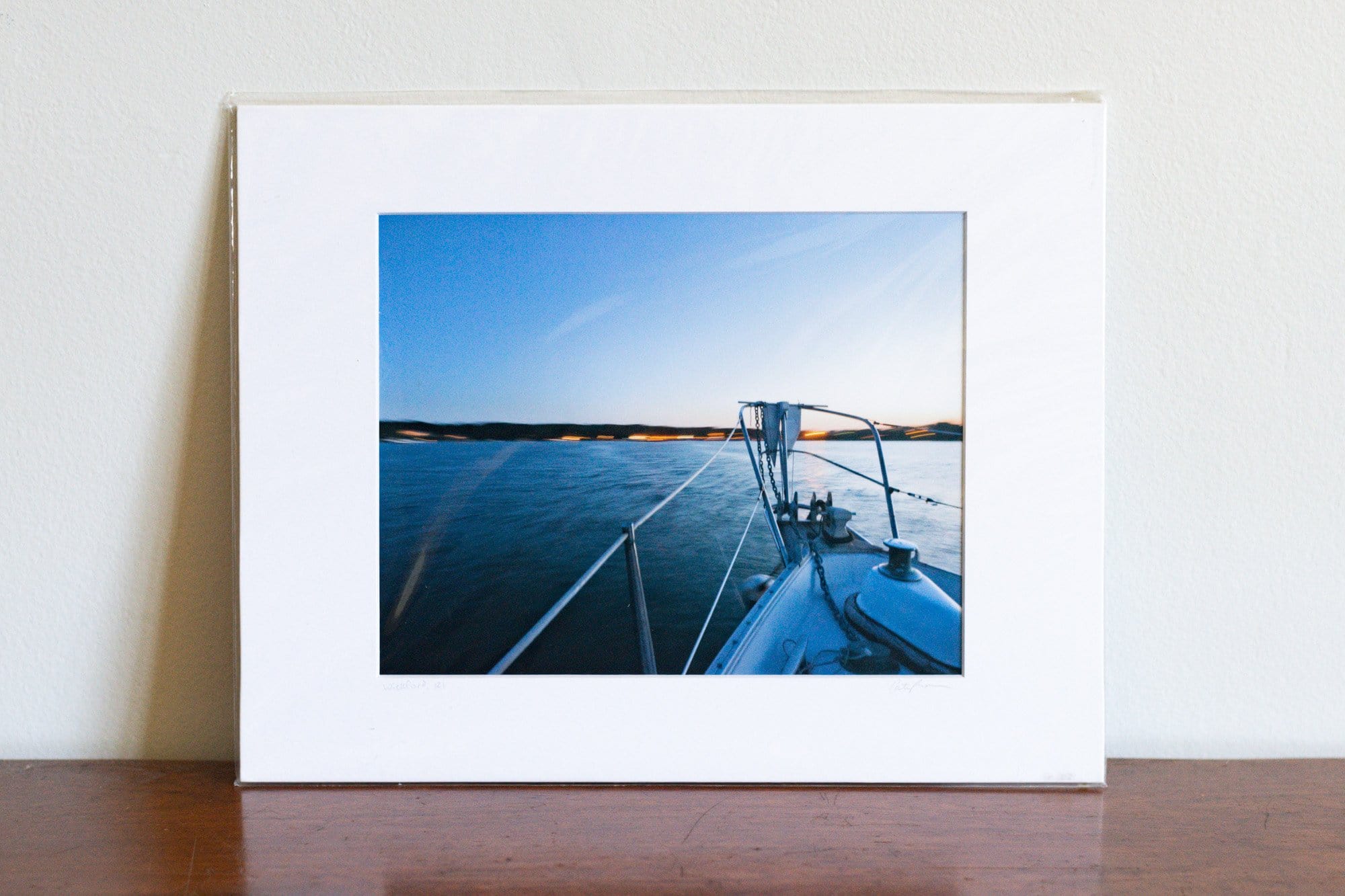 Cate Brown Photo Moored at Dusk // Matted Mini Print 11x14" Available Inventory Ocean Fine Art