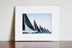 Cate Brown Photo J Class at the Start // Matted Mini Print 8x10" Available Inventory Ocean Fine Art