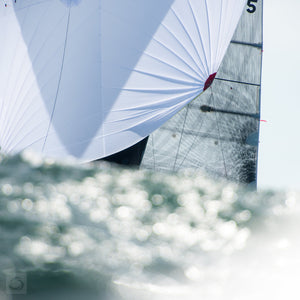 Cate Brown Photo Silver Spinnaker Nautical // Framed Metal Print 10x10" // MULTIPLE Available Available Inventory Ocean Fine Art