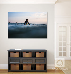 Cate Brown Photo Sunset Lineup for Chris #2 //  Surf Photography Made to Order Ocean Fine Art