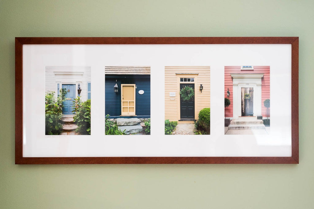 Cate Brown Photo Wickford Doors in Summer #1 // Framed Fine Art Collage 13x30" // Open Edition Available Inventory Ocean Fine Art