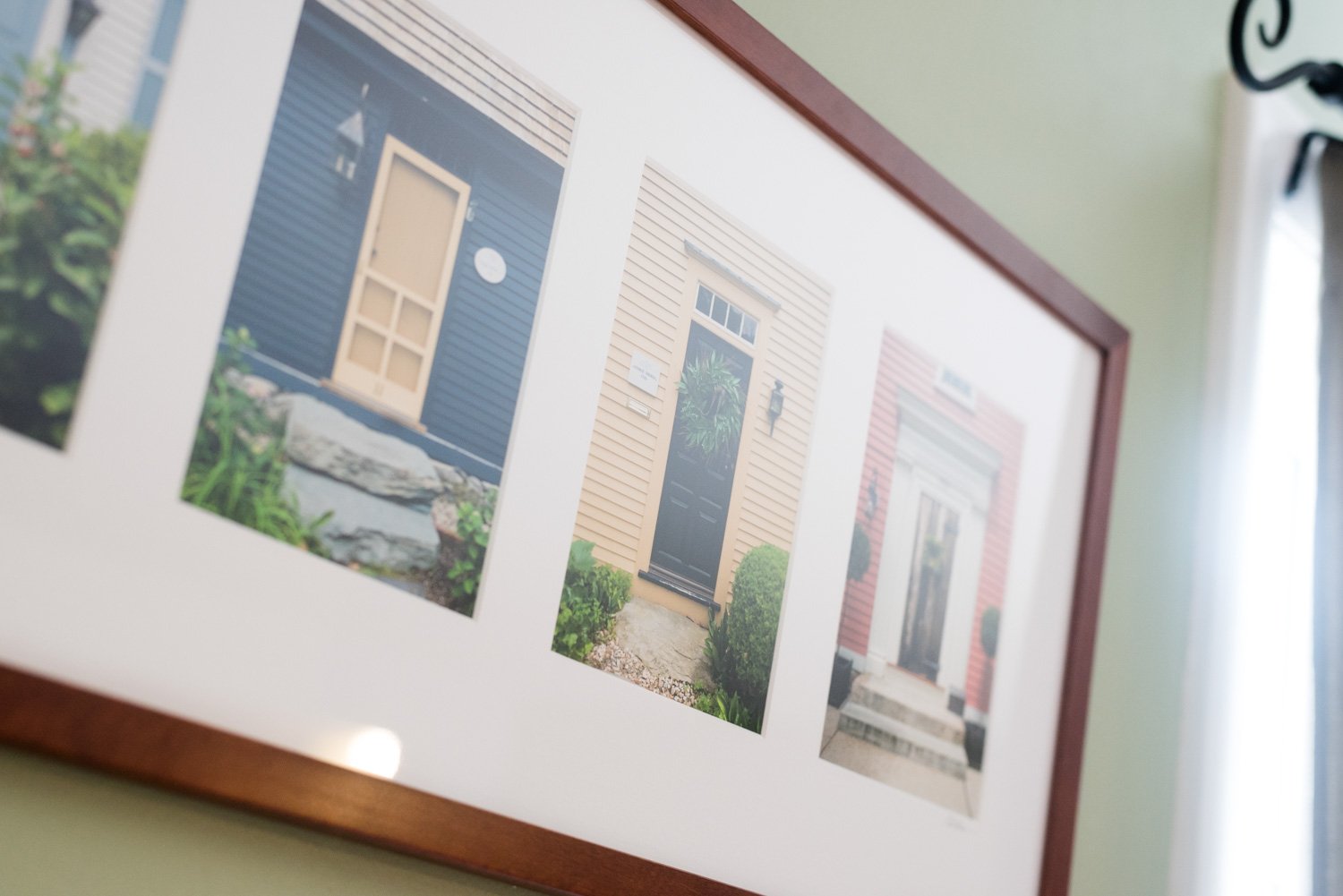 Cate Brown Photo Wickford Doors in Summer #1 // Framed Fine Art Collage 13x30" // Open Edition Available Inventory Ocean Fine Art