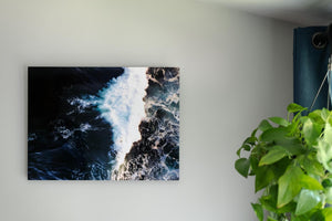 Cate Brown Photo Beavertail Waves Aerial #1 // Metal Print 18x24" // Limited Edition 1 of 150 Available Inventory Ocean Fine Art