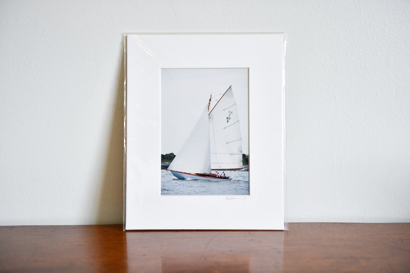 Cate Brown Photo Amorita Sailing #1 // Matted Mini Print 8x10" Available Inventory Ocean Fine Art
