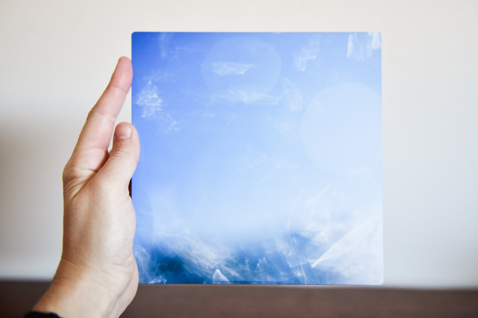 Cate Brown Photo Bokeh Blue #2 // Metal Print 7x7" // Limited Edition 1 of 150 Available Inventory Ocean Fine Art