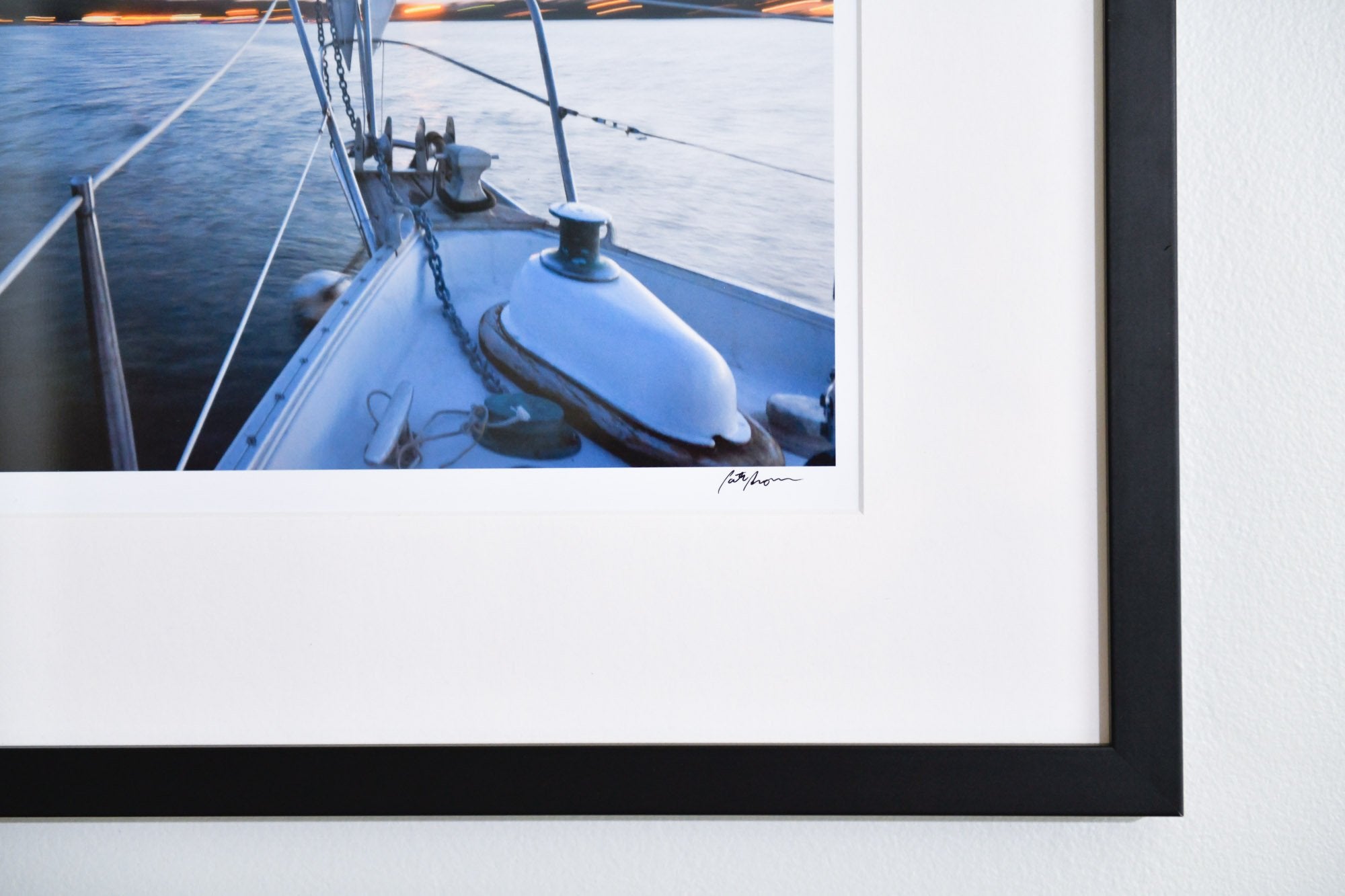 Cate Brown Photo Moored at Dusk // Framed Fine Art 19x25" // Open Edition Available Inventory Ocean Fine Art